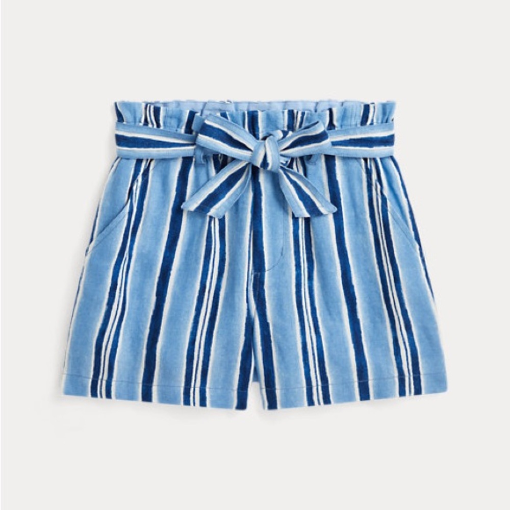 Ralph Lauren Blue High Waist Striped Shorts